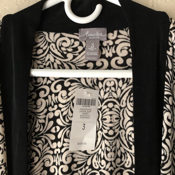 Chico’s NWT black/white cascade knit jacket. - Picture 4 of 5